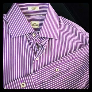 Peter Miller M Button Down Lavender & White